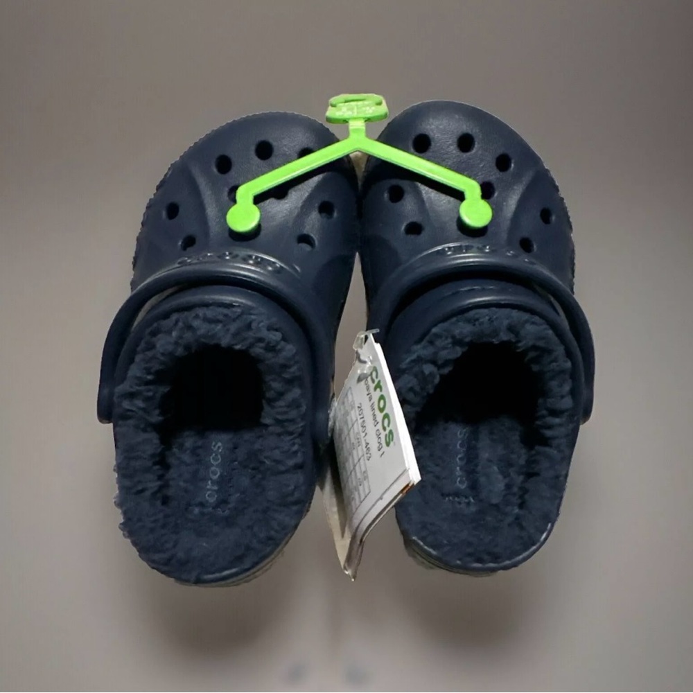 NEW✨Crocs Baya Kids Lined Navy Clogs C9